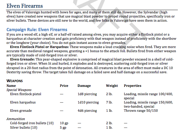 Excerpt from Chris Perkins' Valoreign document