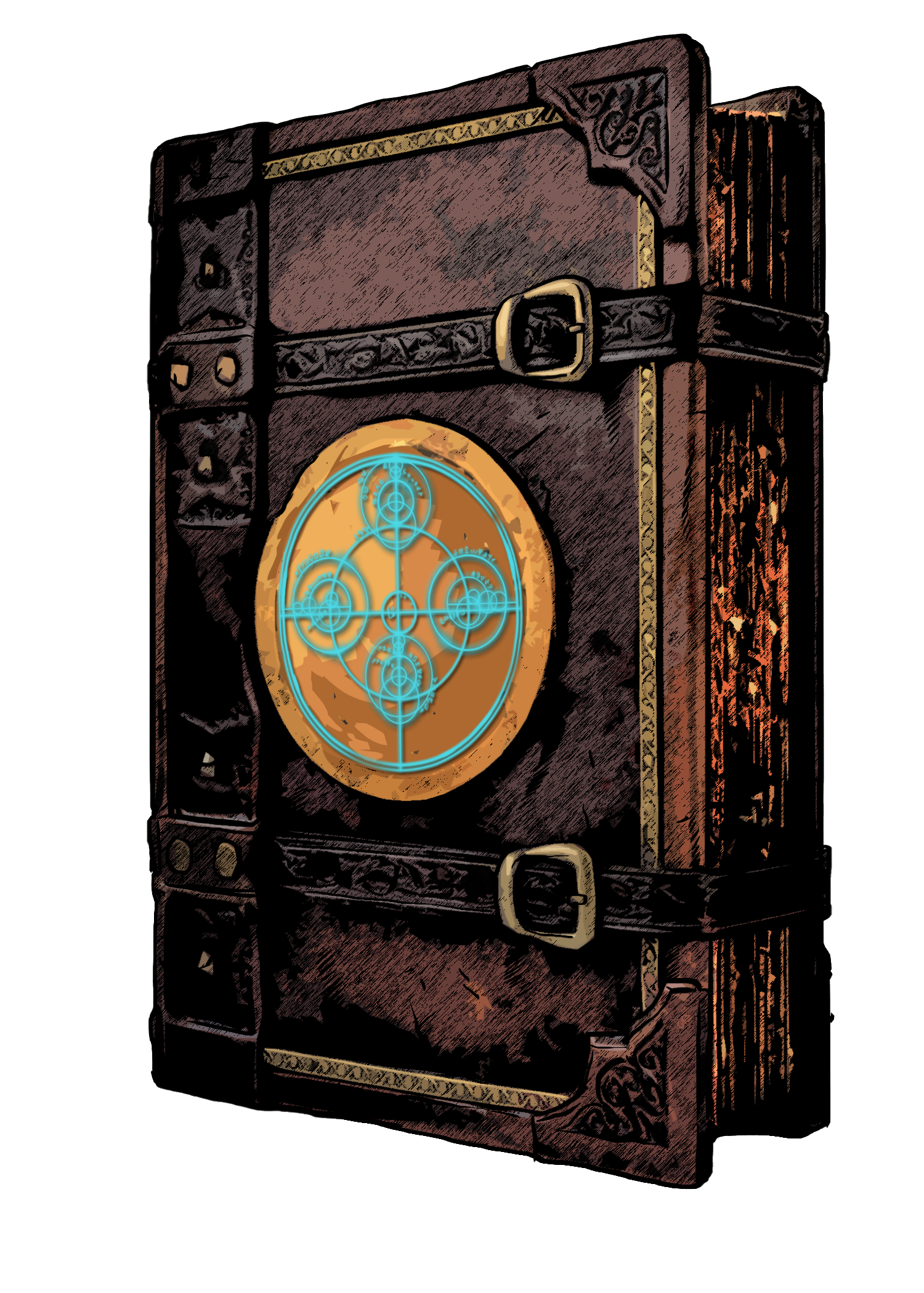 spellbook2 A spellbook with a glowing glyph on the cover